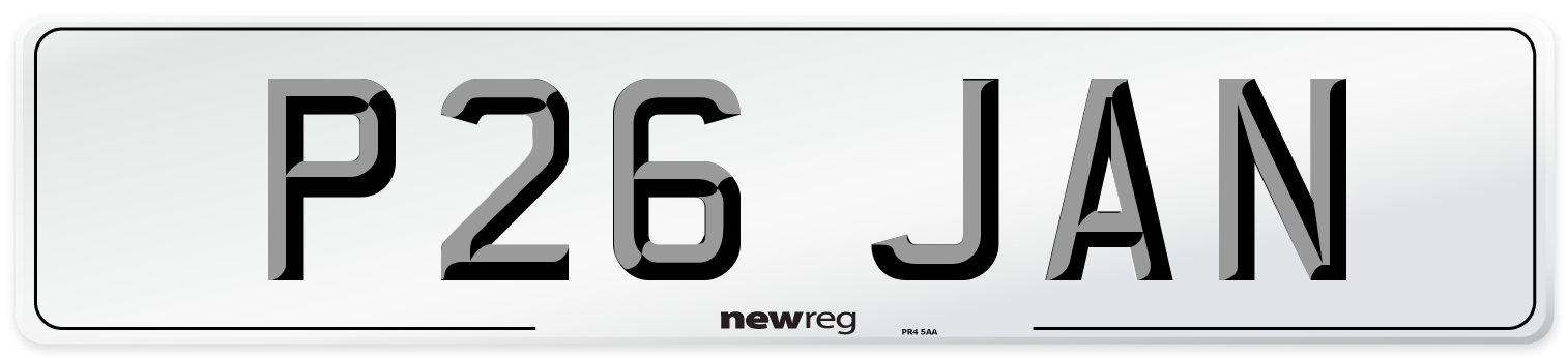 P26 JAN Number Plate from New Reg